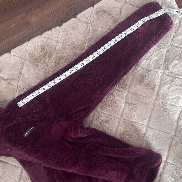 Columbia Cloudy Day Half Snap Women's Large Fleece Burgundy Purple Winter - Picture 5 of 10
